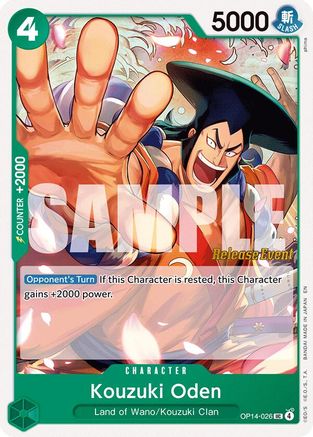 (OP14-026) Kouzuki Oden - The Azure Sea's Seven Release Event Cards - Normal