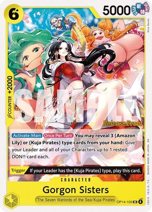 (OP14-105) Gorgon Sisters - The Azure Sea's Seven Release Event Cards - Normal
