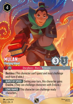 (007) Mulan - Charging Ahead - Disney Lorcana Promo Cards Normal