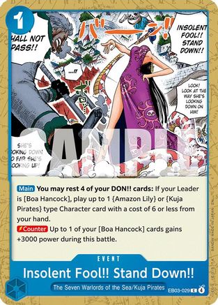 (EB03-029) Insolent Fool!! Stand Down!! - Extra Booster: One Piece Heroines Edition - Normal