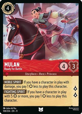 (108/204) Mulan - Ready for Battle - Winterspell Cold Foil