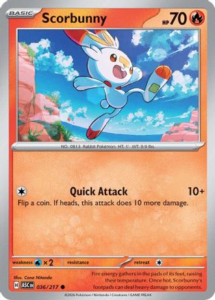Scorbunny (36/217) - ME Ascended Heroes Reverse Holofoil - Common