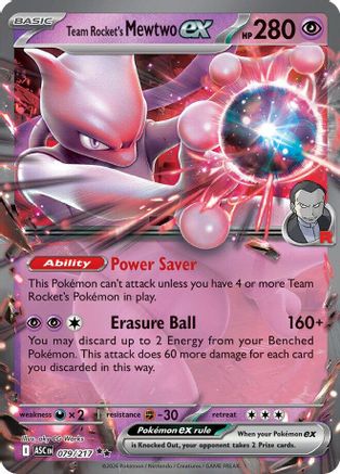 Team Rocket's Mewtwo ex (79/217) - ME Ascended Heroes Holofoil - Double Rare