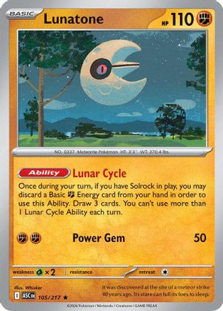 Lunatone (105) - ME Ascended Heroes Holofoil - Rare