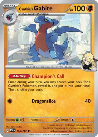 Cynthia's Gabite (110) - ME Ascended Heroes Reverse Holofoil - Uncommon