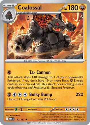 Coalossal (120) - ME Ascended Heroes Reverse Holofoil - Rare