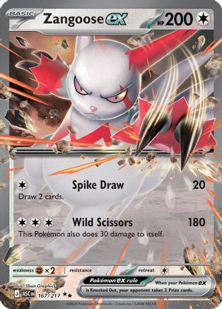 Zangoose ex (167) - ME Ascended Heroes Holofoil - Double Rare