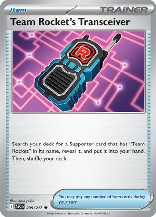 Team Rocket's Transceiver (209/217) - ME Ascended Heroes Reverse Holofoil - Uncommon