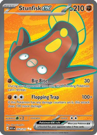 Stunfisk ex (252/217) - ME Ascended Heroes Holofoil - Ultra Rare