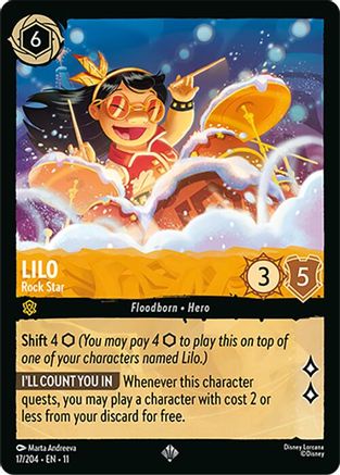 (017/204) Lilo - Rock Star - Winterspell Cold Foil