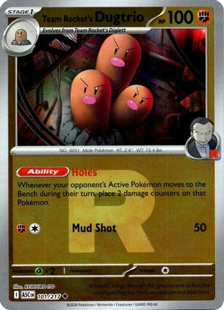 Team Rocket's Dugtrio (Team Rocket) (101/217) - ME Ascended Heroes Reverse Holofoil - Uncommon