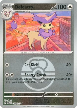 Delcatty (Love Ball) (166/null) - ME Ascended Heroes Reverse Holofoil - Uncommon