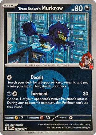 Team Rocket's Murkrow (Energy Symbol Pattern) (126) - ME Ascended Heroes Reverse Holofoil - Common