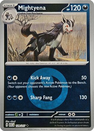 Mightyena (Energy Symbol Pattern) (129/217) - ME Ascended Heroes Reverse Holofoil - Uncommon