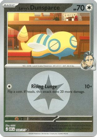 Larry's Dunsparce (Energy Symbol Pattern) (163/null) - ME Ascended Heroes Reverse Holofoil - Common