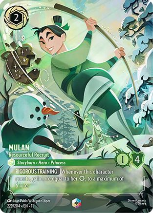 (229/204) Mulan - Resourceful Recruit (Enchanted) - Winterspell Holofoil