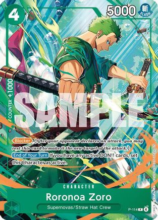 (P-114) Roronoa Zoro (114) - One Piece Promotion Cards - Normal