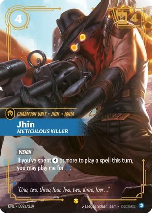 (089a/219) Jhin - Meticulous Killer (Alternate Art) - Unleashed Foil