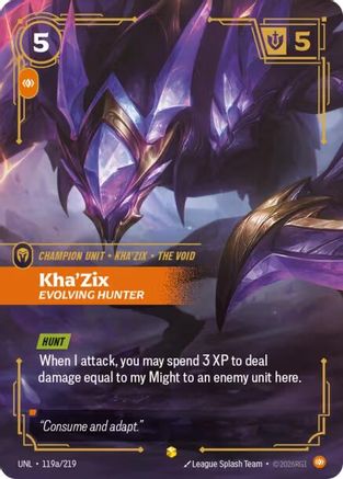 (119a/219) Kha'Zix - Evolving Hunter (Alternate Art) - Unleashed Foil