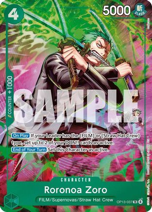 (OP13-037) Roronoa Zoro - Adventure on Kami's Island - Foil