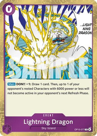 (OP15-077) Lightning Dragon - Adventure on Kami's Island - Foil