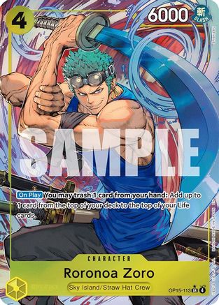 (OP15-113) Roronoa Zoro (Alternate Art) - Adventure on Kami's Island - Foil