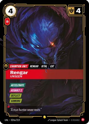 (024a/219) Rengar - Unseen (Alternate Art) - Unleashed Foil