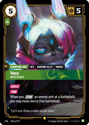 (055a/219) Vex - Mocking (Alternate Art) - Unleashed Foil