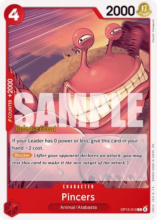 (OP15-013) Pincers - Adventure on Kami's Island Release Event Cards - Normal