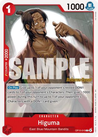 (OP15-015) Higuma - Adventure on Kami's Island Release Event Cards - Normal