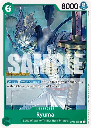 (OP15-036) Ryuma - Adventure on Kami's Island Release Event Cards - Normal