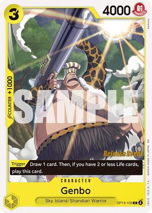 (OP15-103) Genbo - Adventure on Kami's Island Release Event Cards - Normal