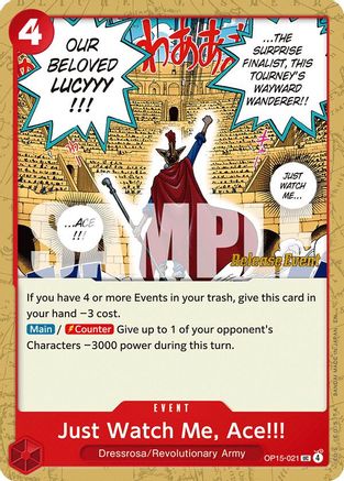 (OP15-021) Just Watch Me, Ace!!! - Adventure on Kami's Island Release Event Cards - Normal