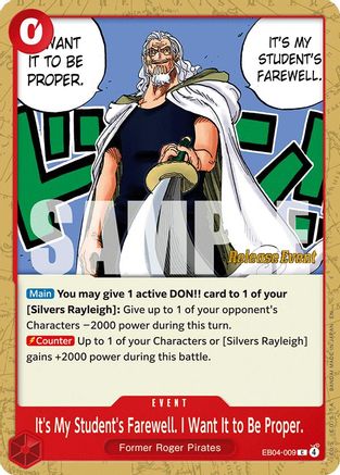 (EB04-009) It's My Student's Farewell. I Want It to Be Proper. - Adventure on Kami's Island Release Event Cards - Normal