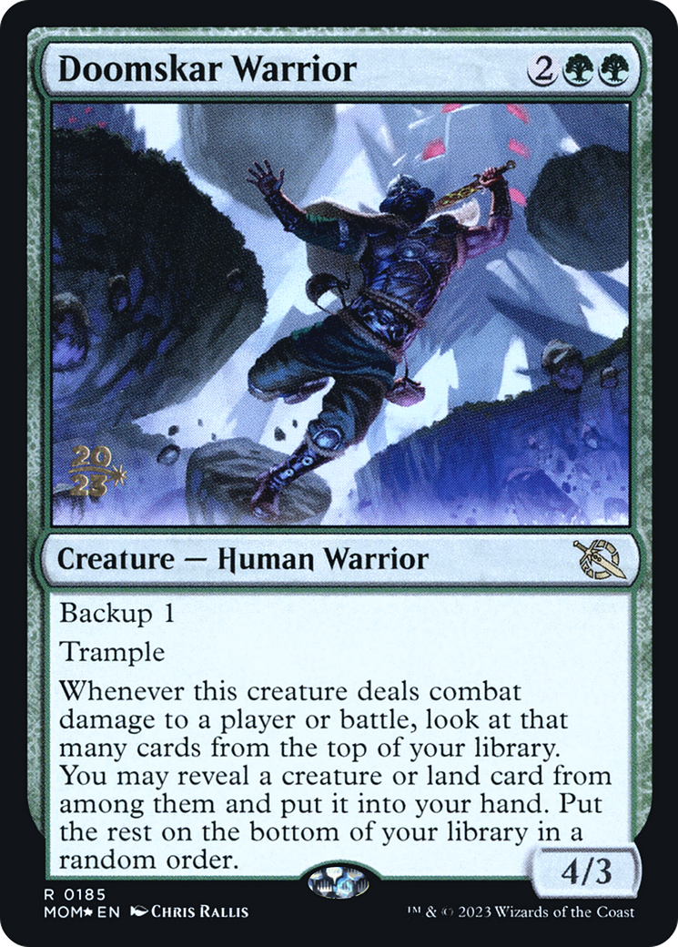 Doomskar Warrior (PRE-185S) - March of the Machine Promos (Prerelease) Foil