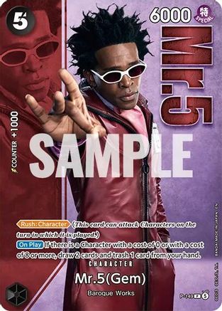 (P-149) Mr.5 (Gem) - (Premium Card Collection -Live Action Edition Vol.2 Baroque Works-) - One Piece Promotion Cards - Foil
