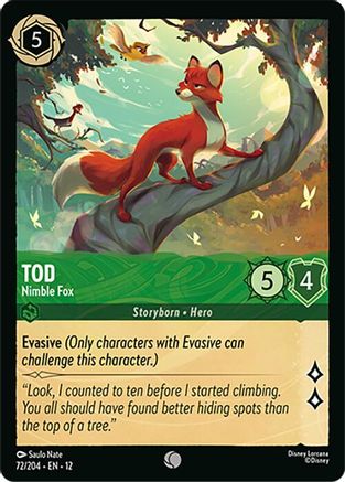 (072/204) Tod - Nimble Fox - Wilds Unknown Cold Foil
