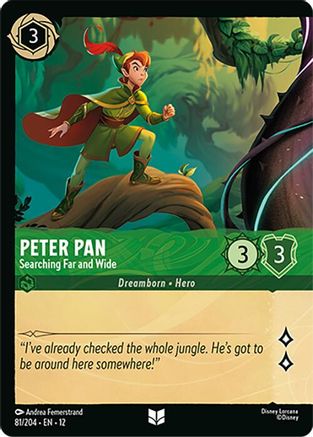 (081/204) Peter Pan - Searching Far and Wide (Foil) - Wilds Unknown Cold Foil