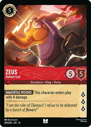 (109/204) Zeus - Defiant God - Wilds Unknown Cold Foil