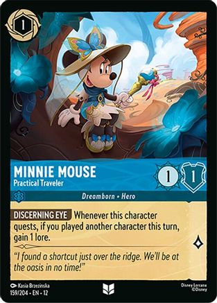 (159/204) Minnie Mouse - Practical Traveler - Wilds Unknown Cold Foil
