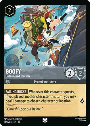 (189/204) Goofy - Determined Traveler - Wilds Unknown Cold Foil