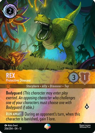 (206/204) Rex - Protective Dinosaur (Epic) - Wilds Unknown Holofoil