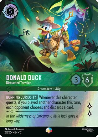 (212/204) Donald Duck - Distracted Traveler (Epic) - Wilds Unknown Holofoil