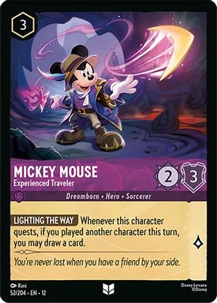 (052/204) Mickey Mouse - Experienced Traveler - Wilds Unknown Cold Foil