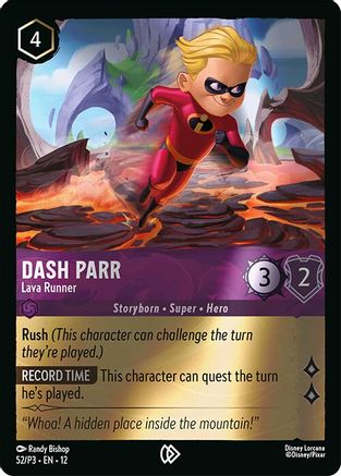 (052) Dash Parr - Lava Runner - Disney Lorcana Promo Cards Cold Foil