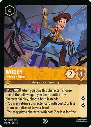 (060) Woody - Helping a Friend - Disney Lorcana Promo Cards Holofoil