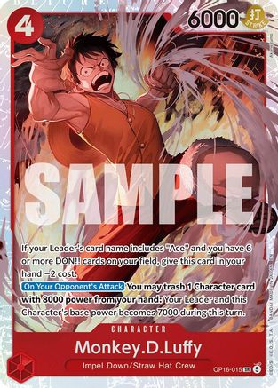 (OP16-015) Monkey.D.Luffy - The Time of Battle - Foil