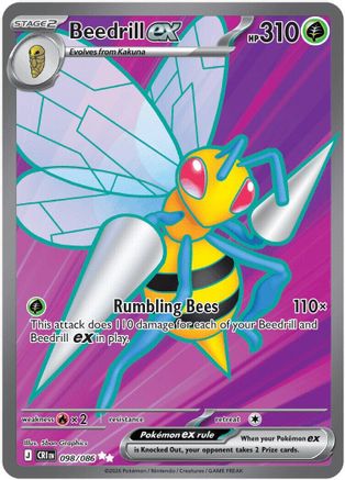 Beedrill ex (98/086) - ME04 Chaos Rising Holofoil - Ultra Rare