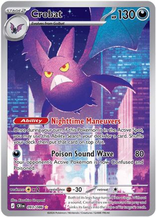 Crobat (93/086) - ME04 Chaos Rising Holofoil - Illustration Rare