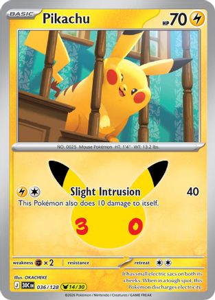 Pikachu (36/128) - ME 30th Celebration Holofoil - None